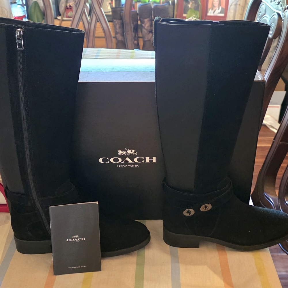NEW! Coach Women's Black Knee-High Boots, SZ.6.5, Never Worn. - Picture 5 of 6